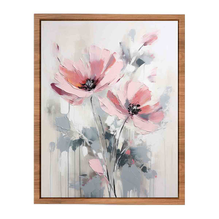 Flower Grey Pink Art Painting