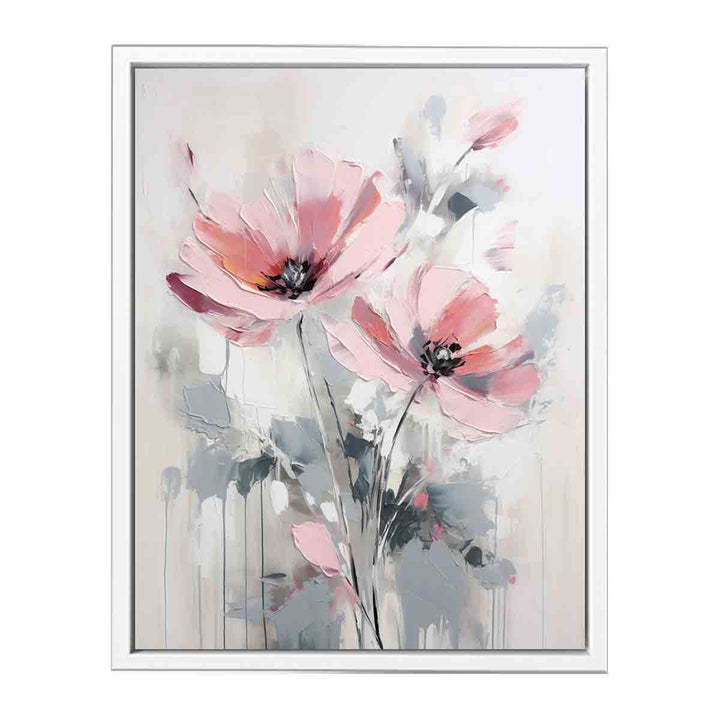 Flower Grey Pink Art Painting