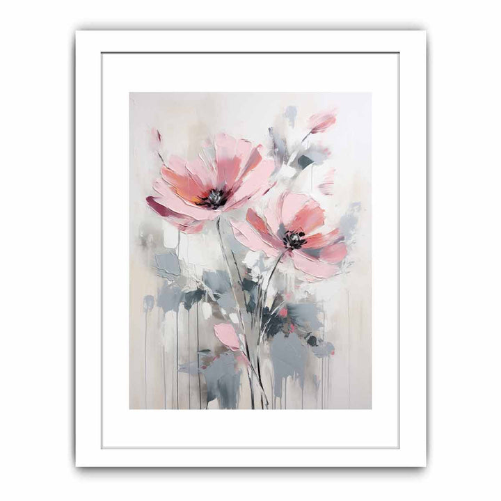 Flower Grey Pink Art Painting