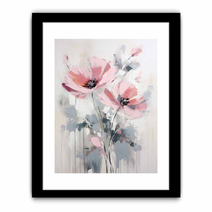 Flower Grey Pink Art Painting