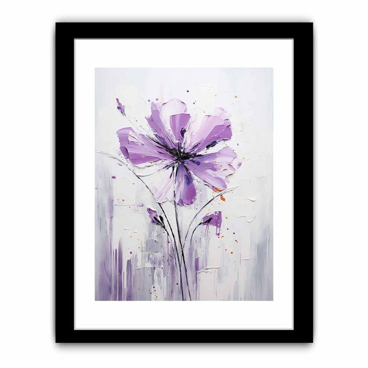 Flower Art White Purple Painting