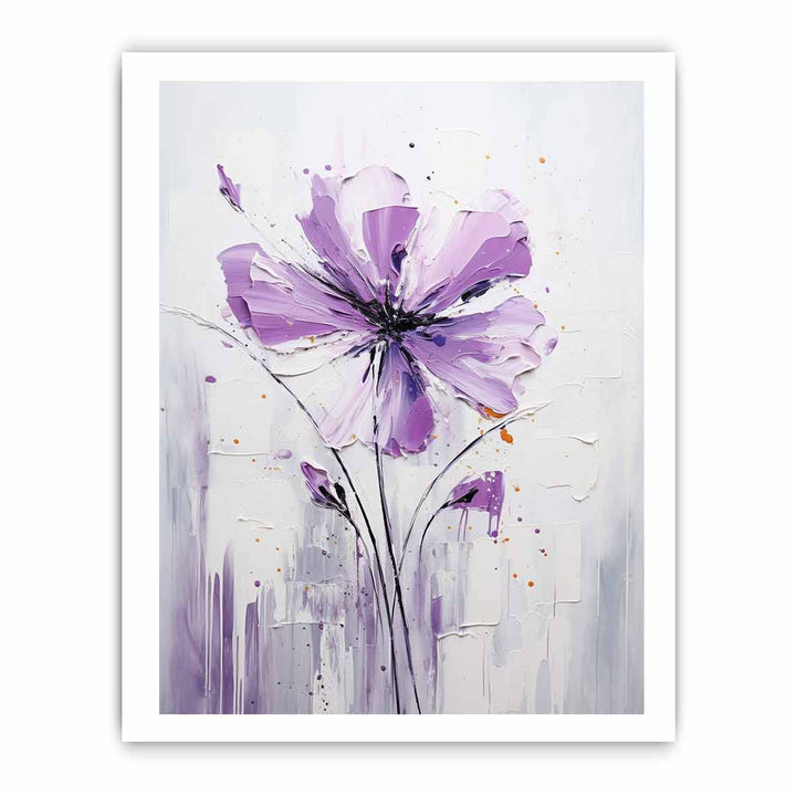 Flower Art White Purple Painting