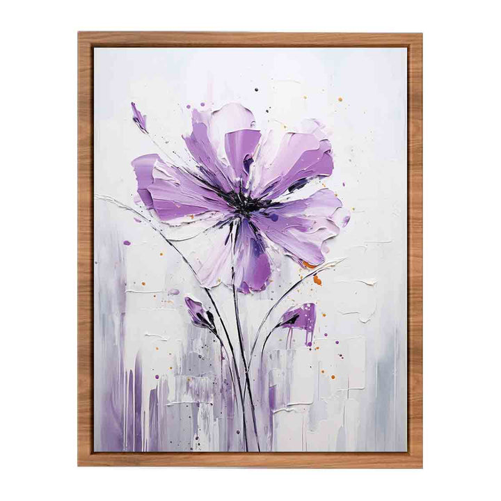 Flower Art White Purple Painting