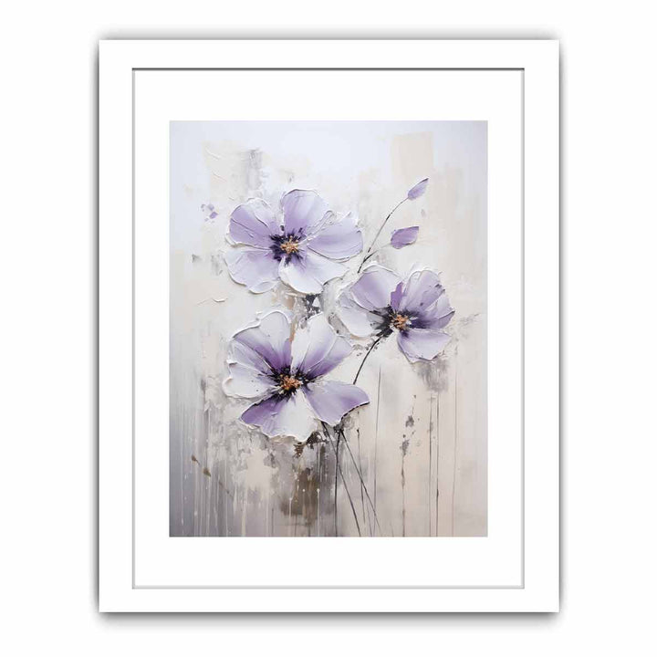 Flower Art Purple Grey Painting