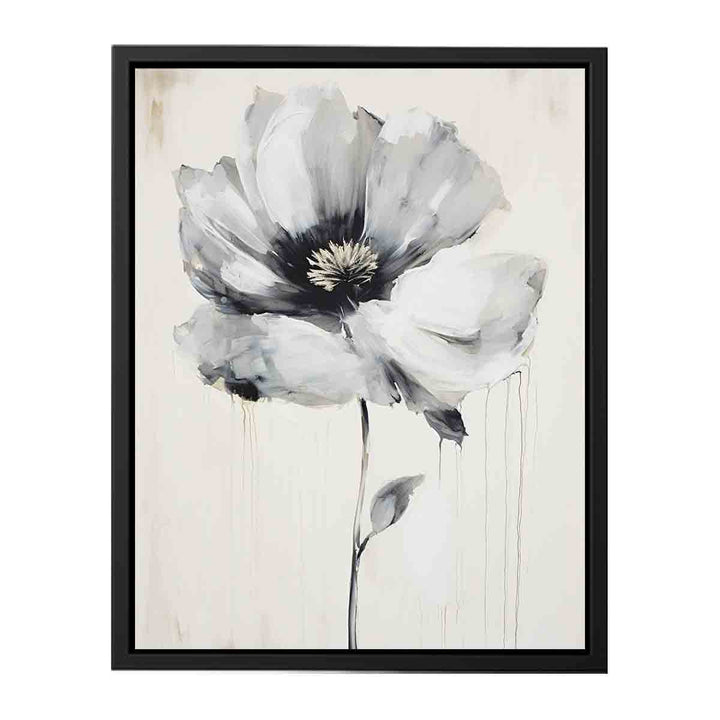 White Black Flower Art Painting  