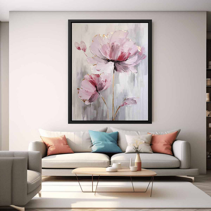 Pink White Flower Painting