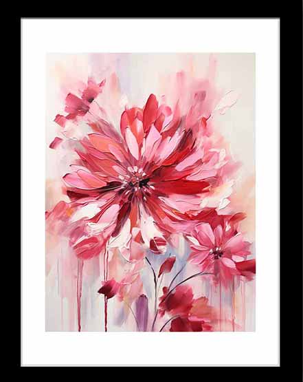 Pink Red Flower Painting