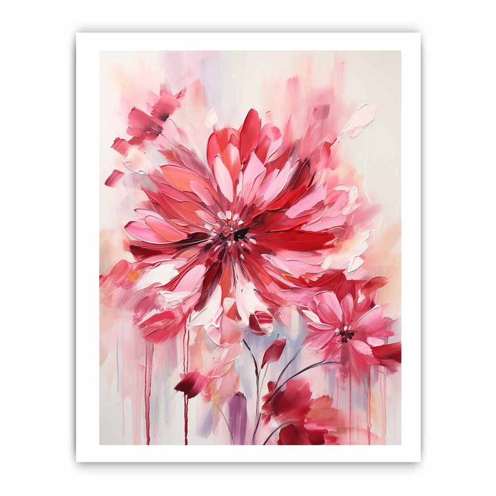 Pink Red Flower Painting