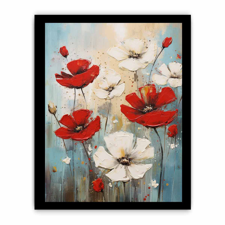 Flower Painting Red White