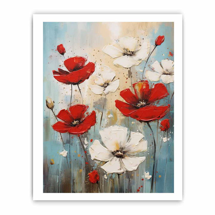 Flower Painting Red White