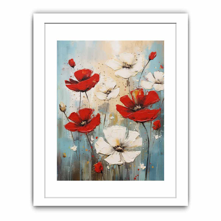 Flower Painting Red White