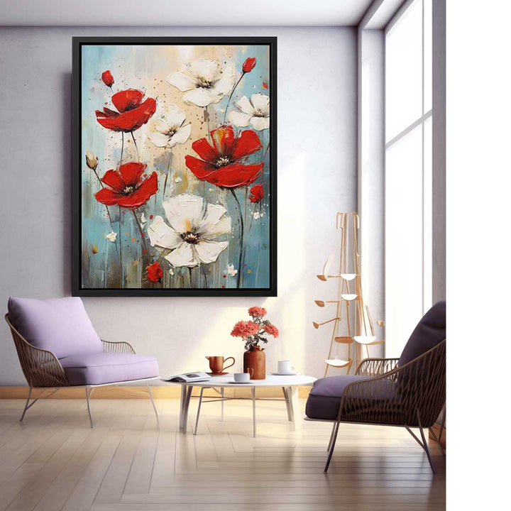 Flower Painting Red White