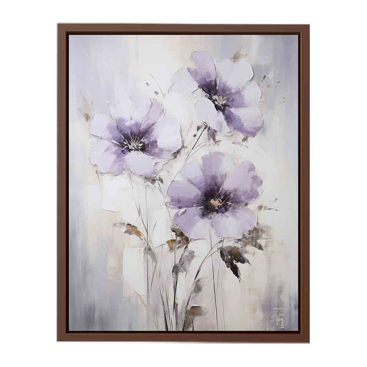 White Purple Art Flower Painting