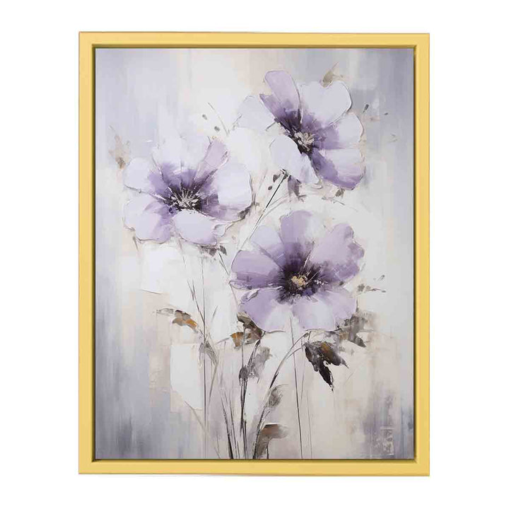 White Purple Art Flower Painting