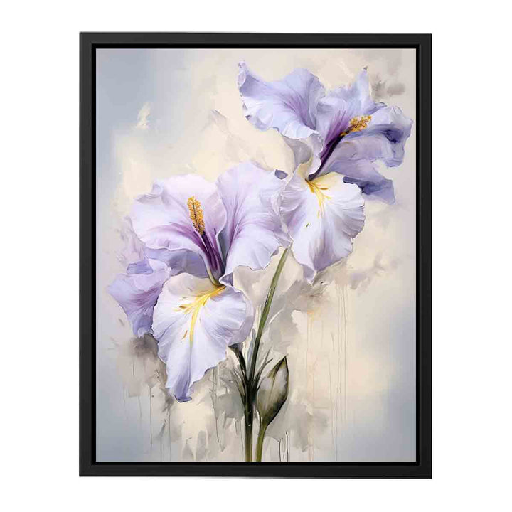 White Purple Flower Painting  