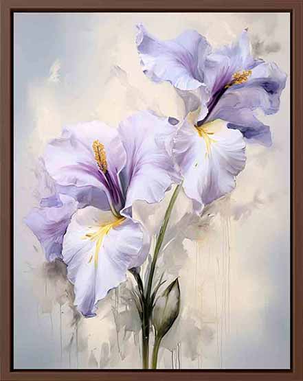 White Purple Flower Painting  