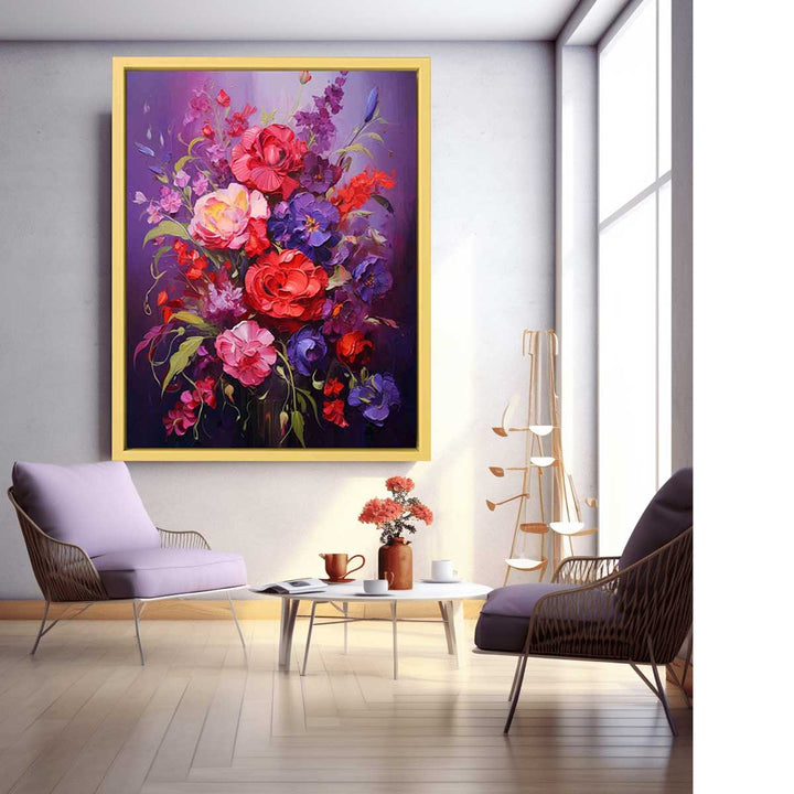 Flower Purple Red Painting