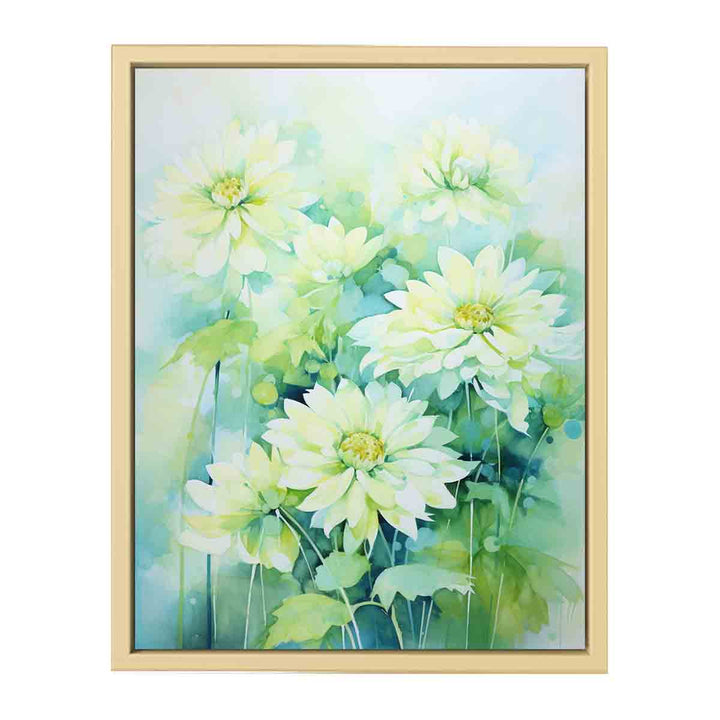 Green Leaf Flower Painting  Framed Print