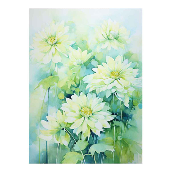 Green Leaf Flower Painting  