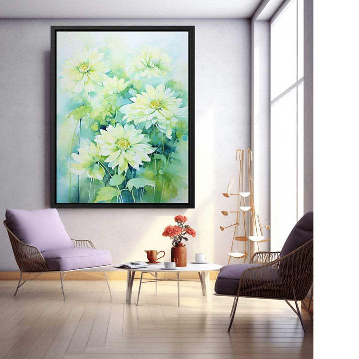 Green Leaf Flower Painting  