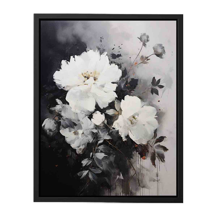 Black Art Flower Painting  