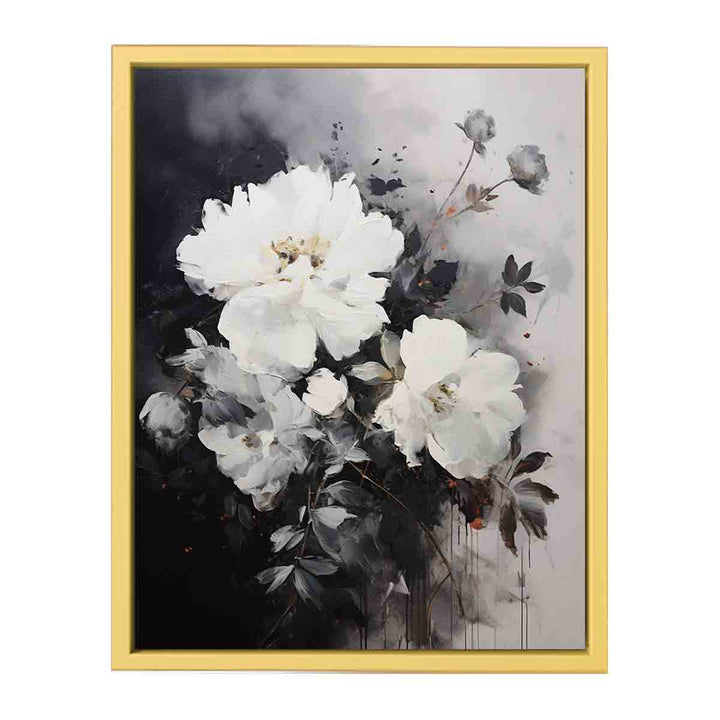 Black Art Flower Painting   Poster