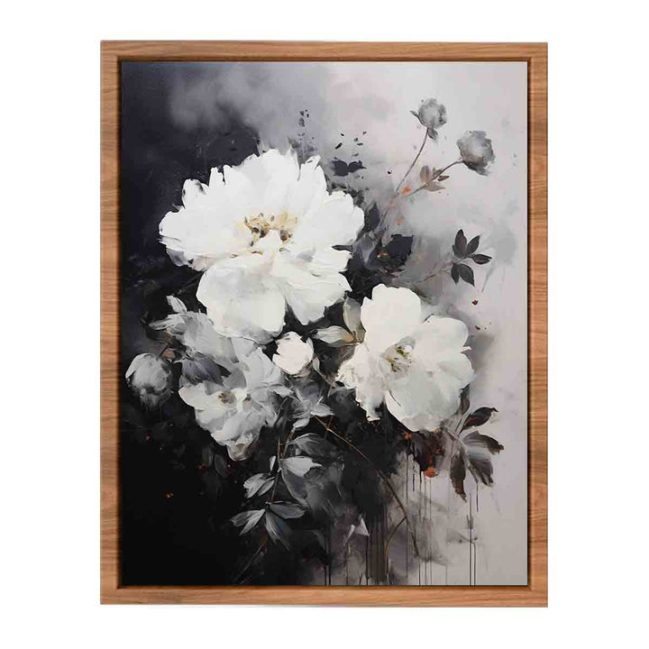 Black Art Flower Painting  