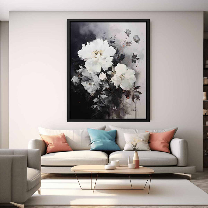 Black Art Flower Painting  