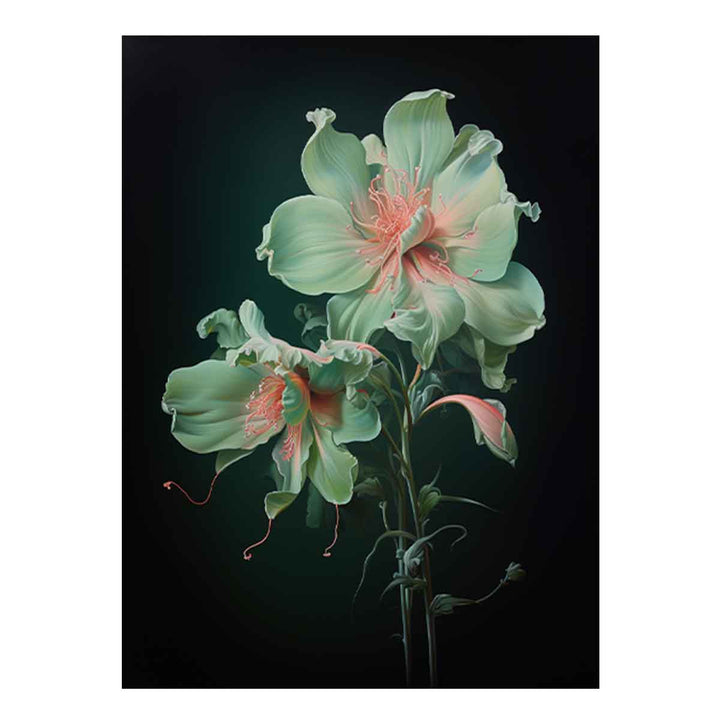 Green Art Flower Painting  