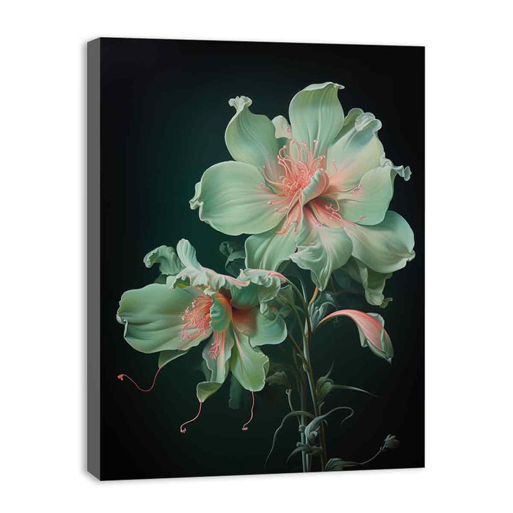 Green Art Flower Painting  