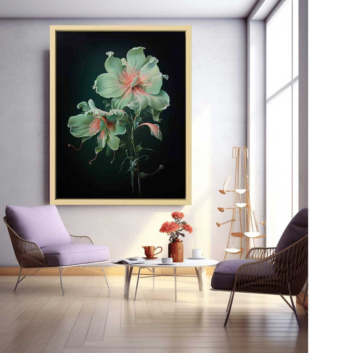 Green Art Flower Painting  