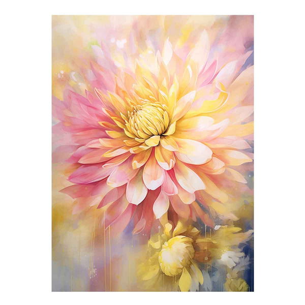 Yellow Pink Flower Painting  