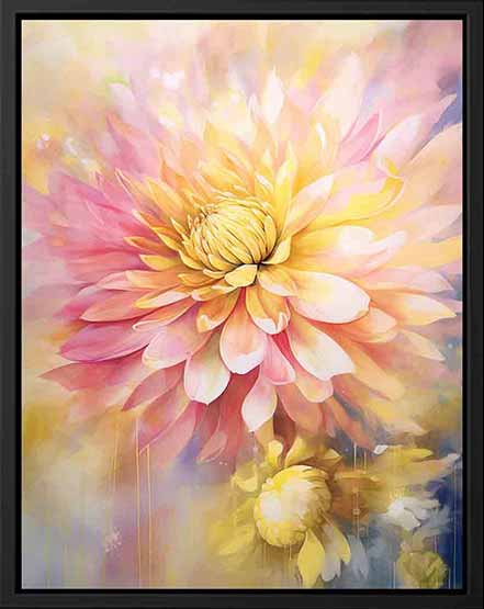 Yellow Pink Flower Painting  