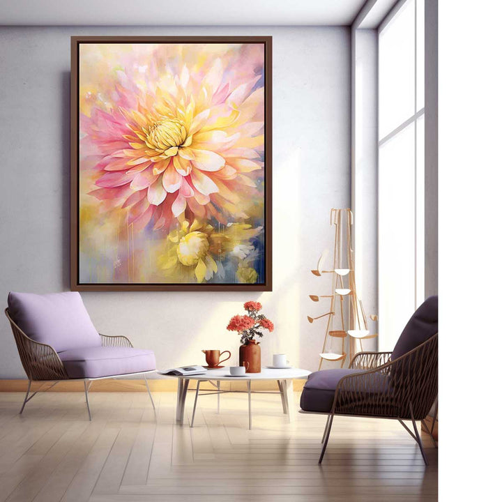 Yellow Pink Flower Painting  