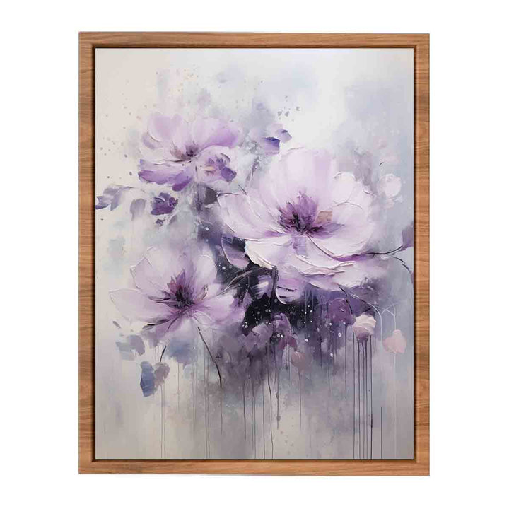 Purple Grey Flower Painting  