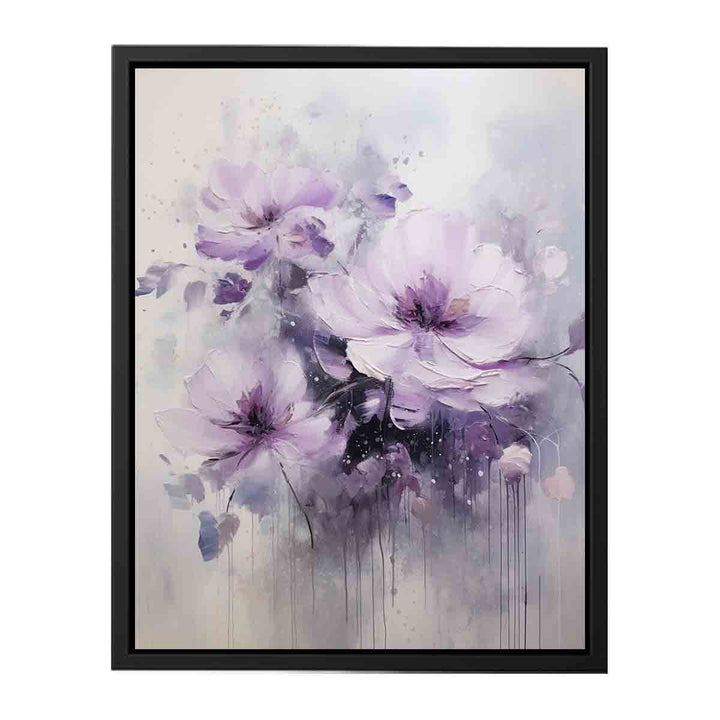 Purple Grey Flower Painting  