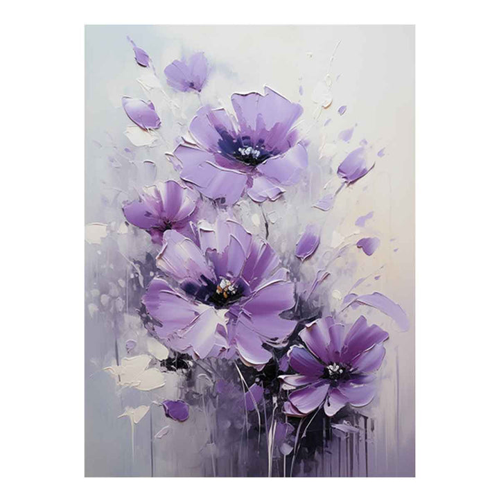 Black Purple Flower Painting