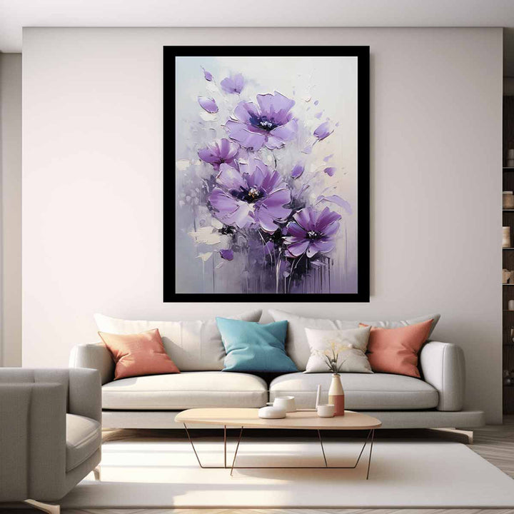 Black Purple Flower Painting