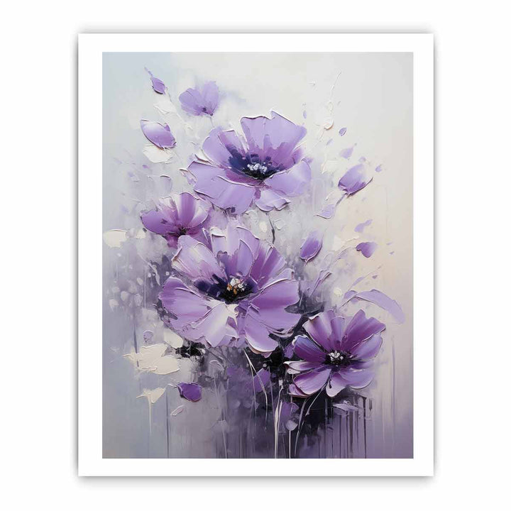 Black Purple Flower Painting