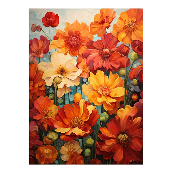 Flower Red Yellow Art Painting  