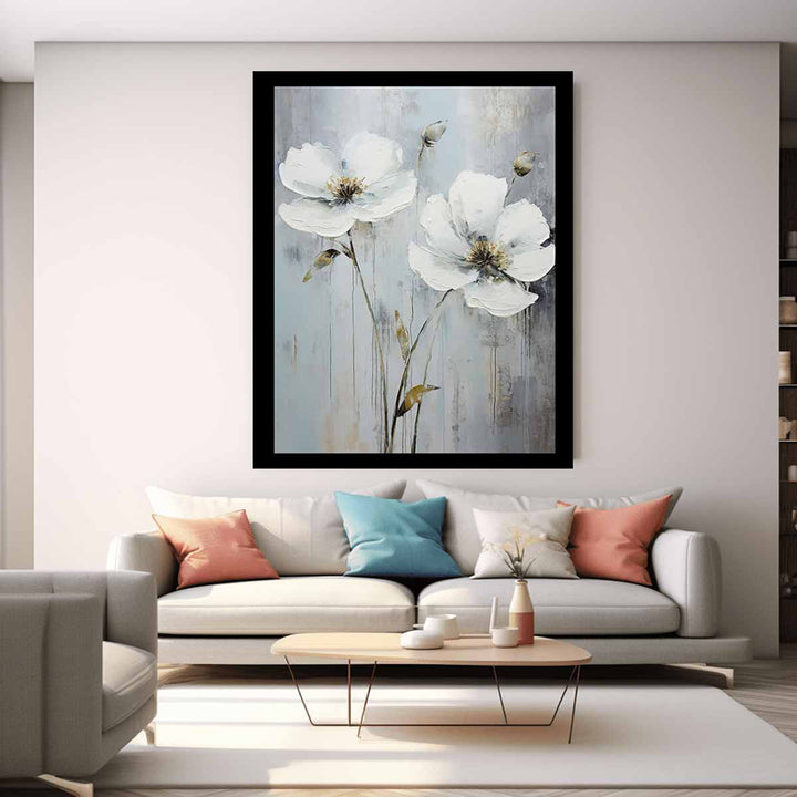 Flower Art White Painting