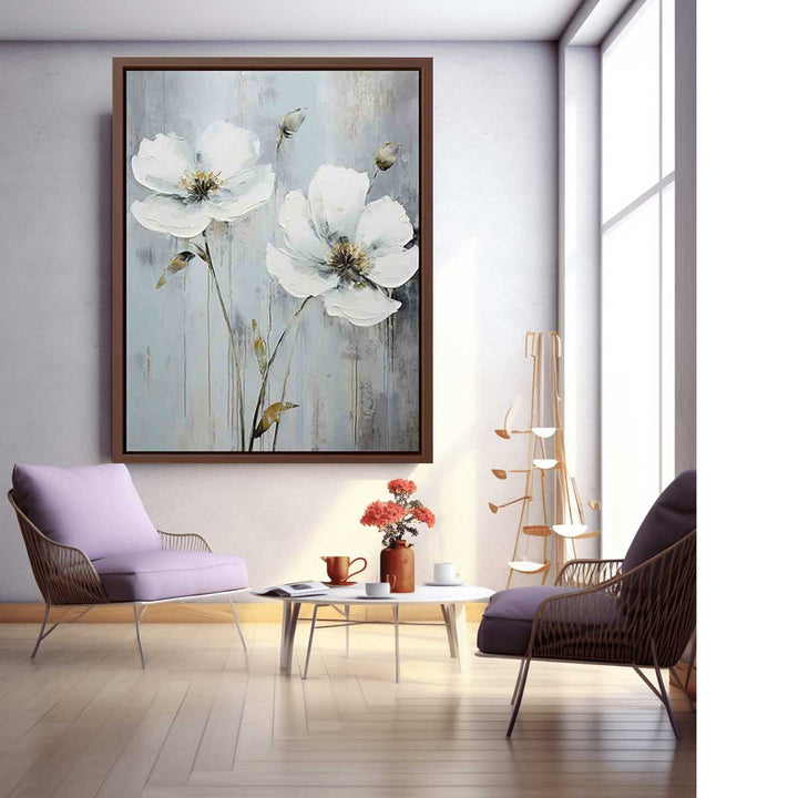 Flower Art White Painting