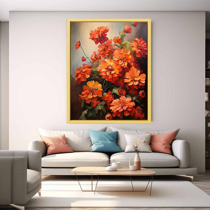 Flower Orange Art Painting  