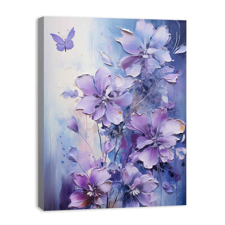 Flower Purple Grey Art Painting  