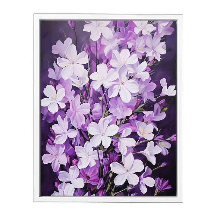 Flower Art Purple White Painting