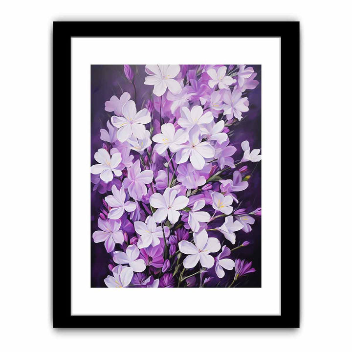 Flower Art Purple White Painting