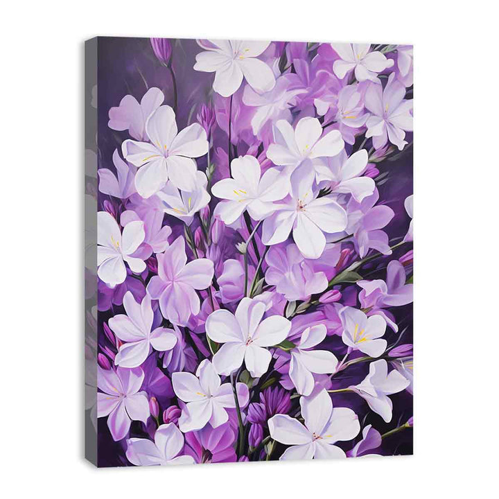 Flower Art Purple White Painting