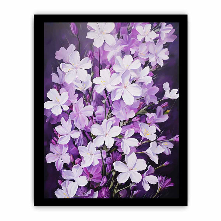 Flower Art Purple White Painting