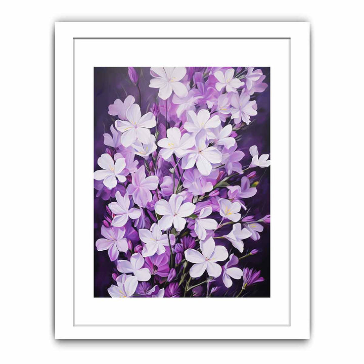 Flower Art Purple White Painting