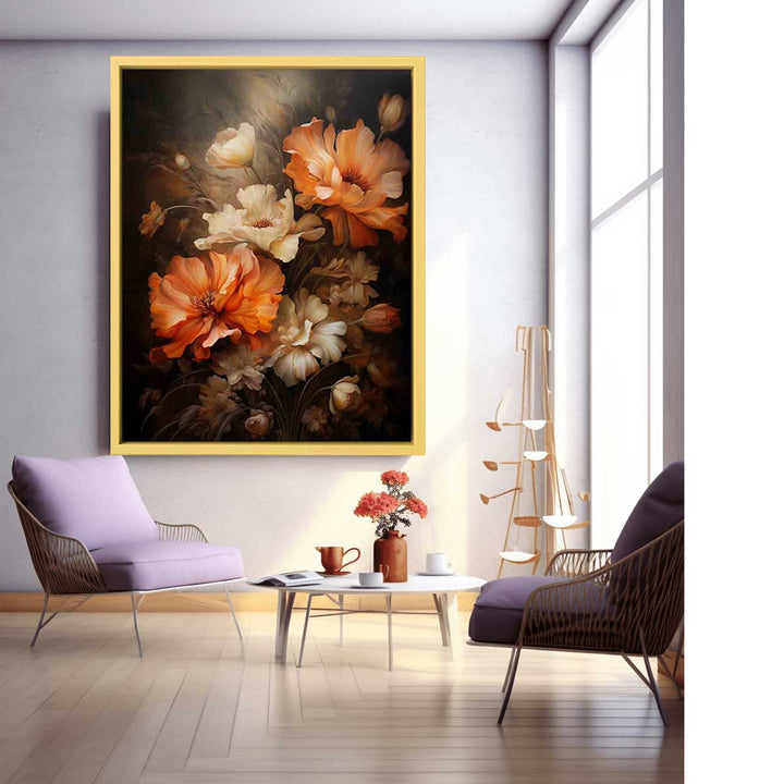 Flower Painting Brown